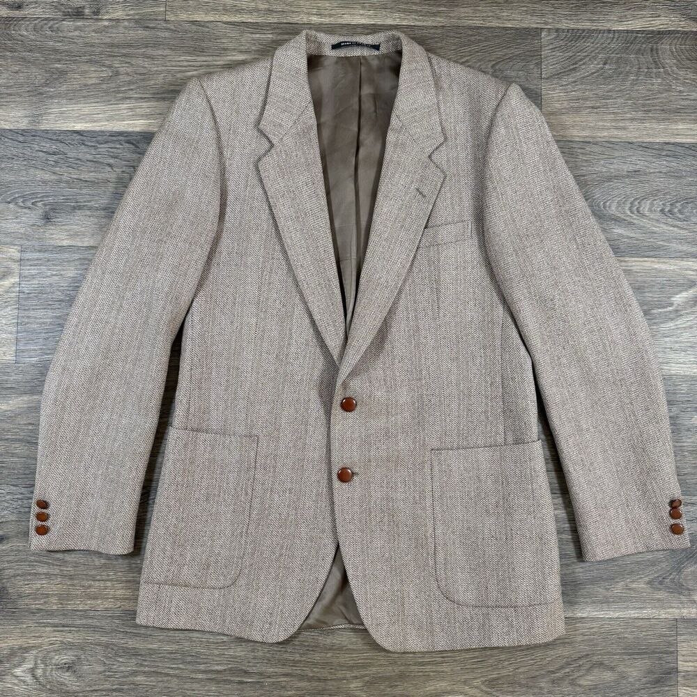 Vintage Yves Saint Laurent Wool Tweed Blazer Jacket Sport Coat YSL France 40 L